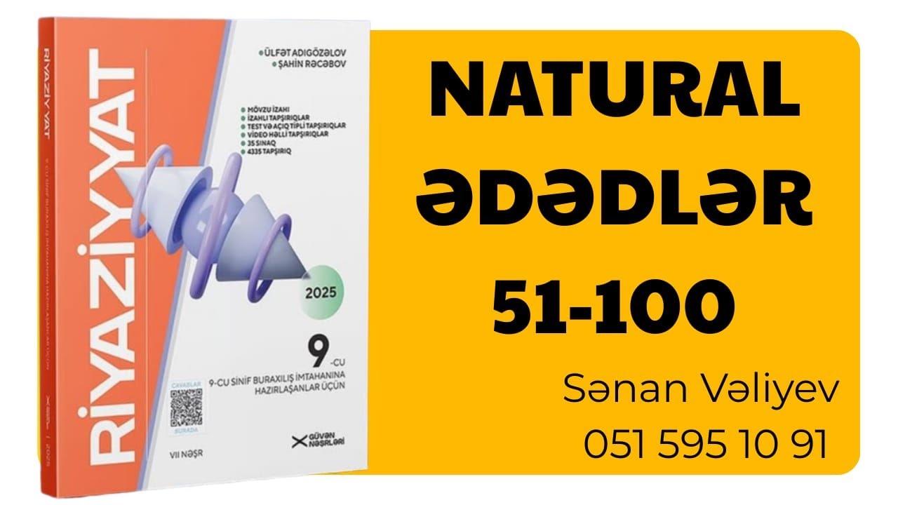 Natural ədədlər 51-100 | Güvən 9-cu sinif 2025 Riyaziyyat