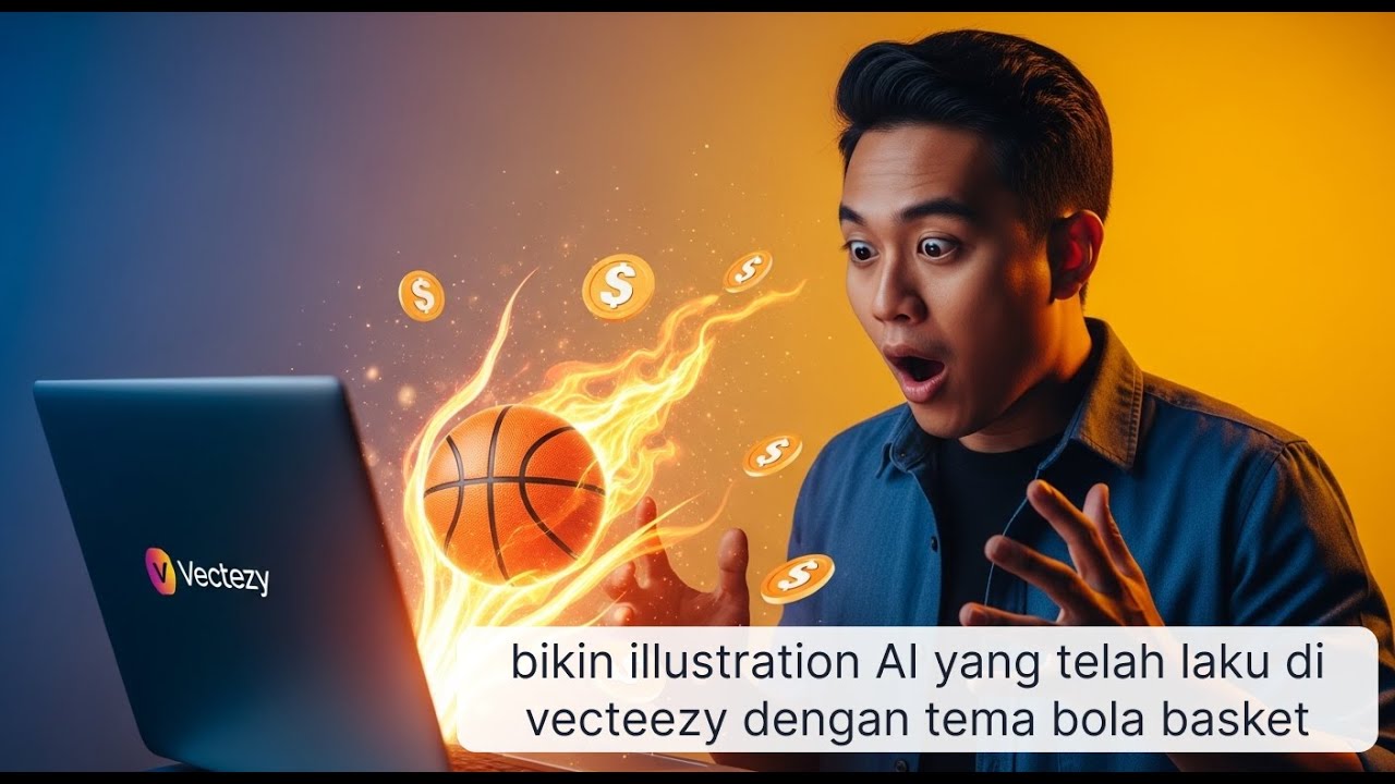 Pemula wajib tahu! Cara bikin illustration AI yang telah laku di vecteezy dengan tema bola basket