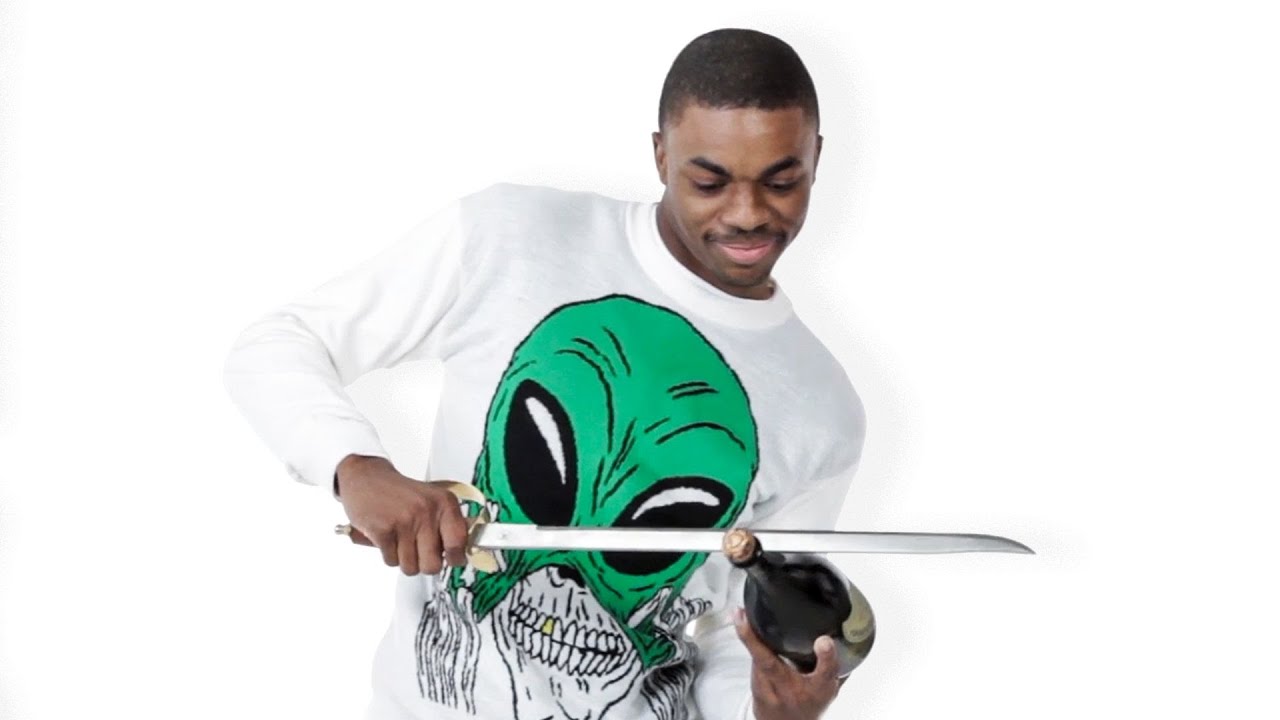 Vince Staples Saber Opens a Champagne Bottle with a Butter Knife | GQ