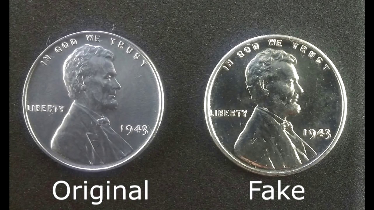 Steel Penny, 1943 fake   ( Original vs Fake )