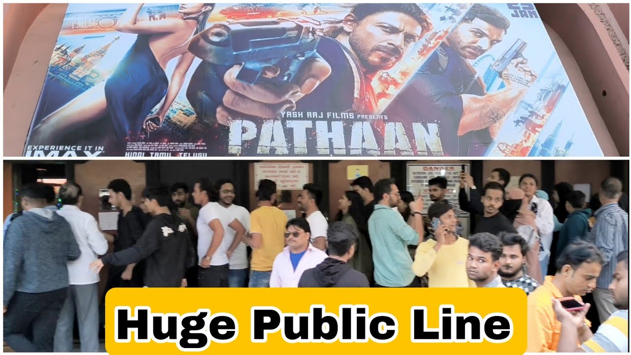 Pathaan Movie Huge Public Line Evening Show At Gaiety Galaxy Theatre In Mumbai