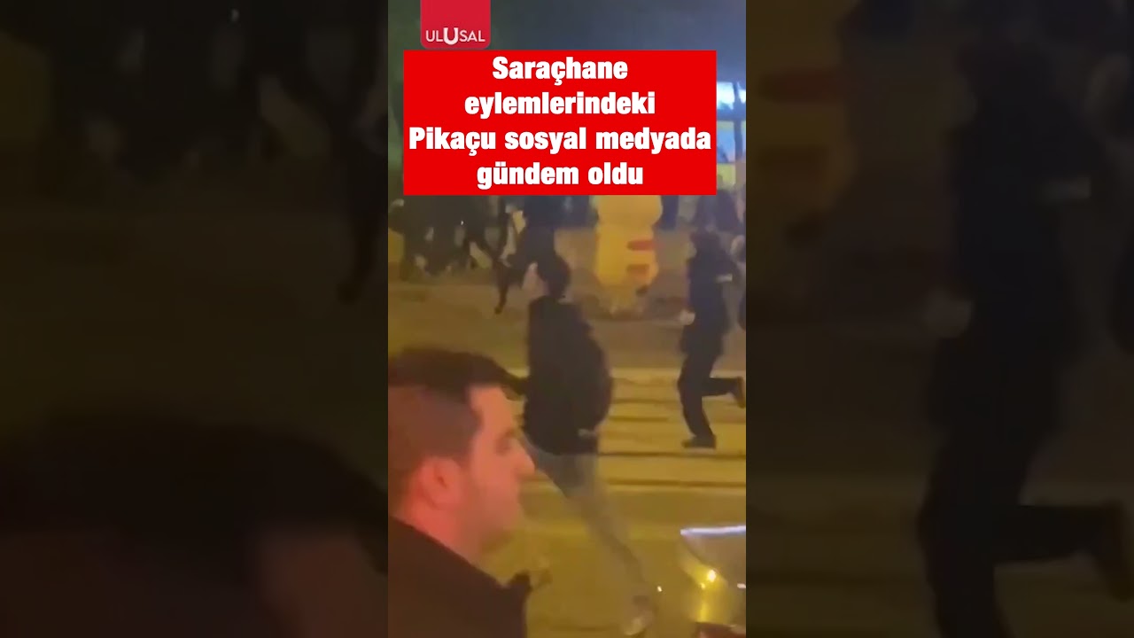 Sara&ccedil;hane eylemlerinde yer alan Pika&ccedil;u kost&uuml;ml&uuml; şahıs g&uuml;ndem oldu #shorts #pikachu #keşfet #chp