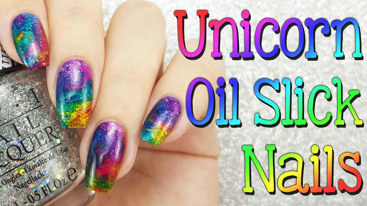 Unicorn Oil Slick Nails