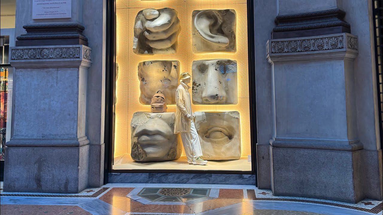 Walk through the Victor Emmanuel II Gallery in Milan from Teatro alla Scala to the Duomo di Milano