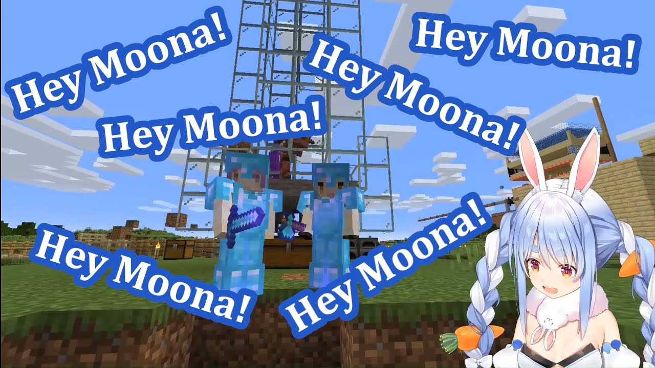 Пекора нанимает Муну для строительства Usada: ЧАСТЬ 2【Hololive/Eng Sub】【Minecraft】