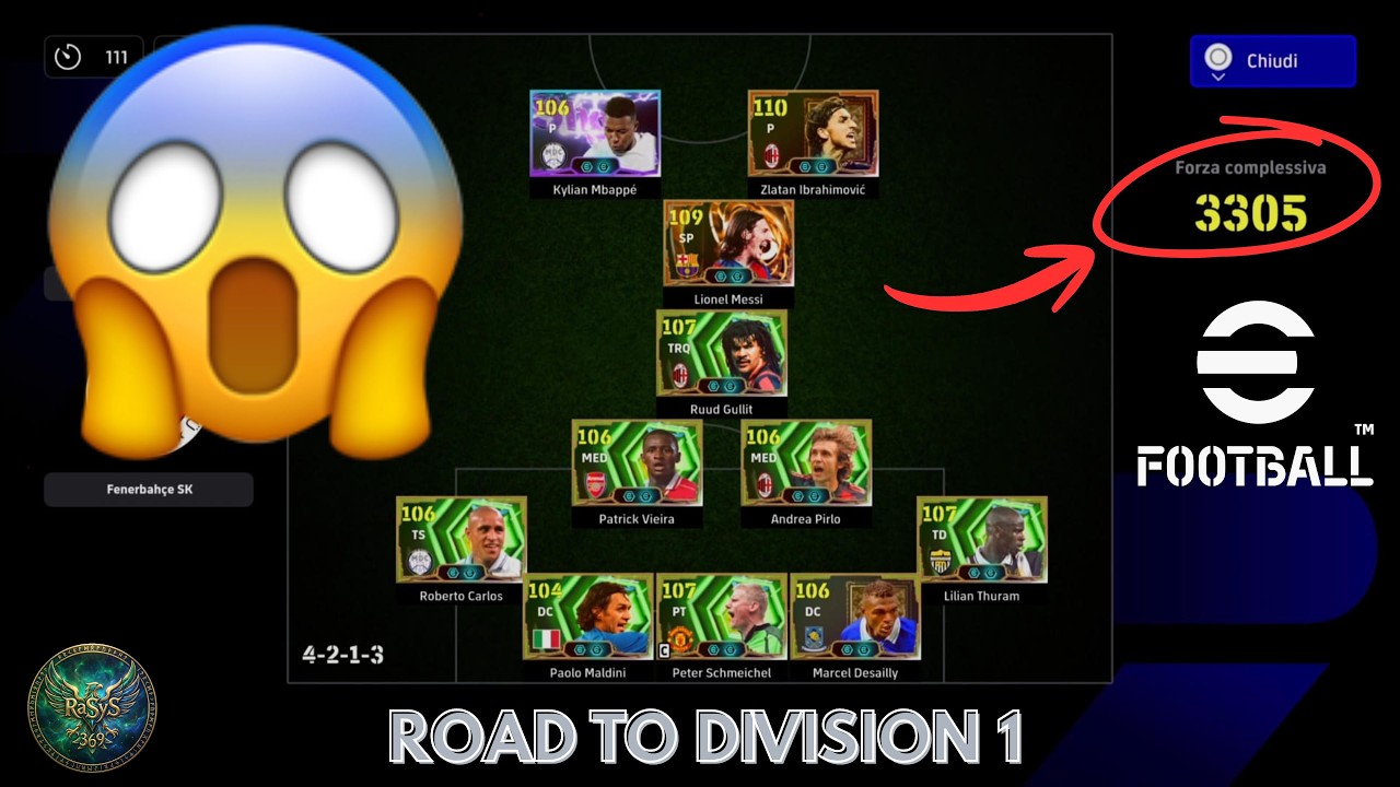 eFOOTBALL | ESORDIO IN DIVISION 3 VS TEAM OVER 3300!!