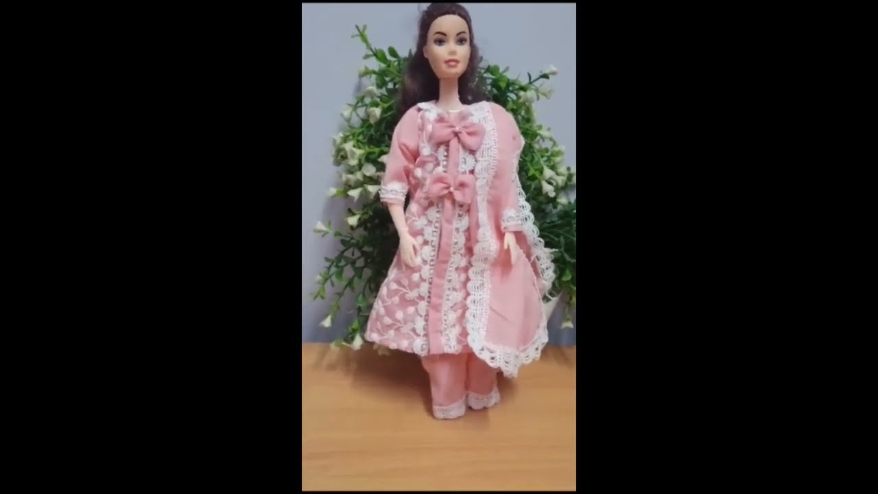 Open Kurti and Plazo for Barbie doll Cutting and Stitching