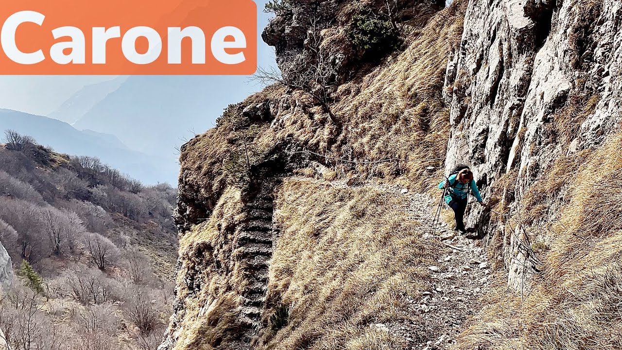 MONTE CARONE: sul sentiero scavato nella roccia dagli Alpini | Il Camino del Garda
