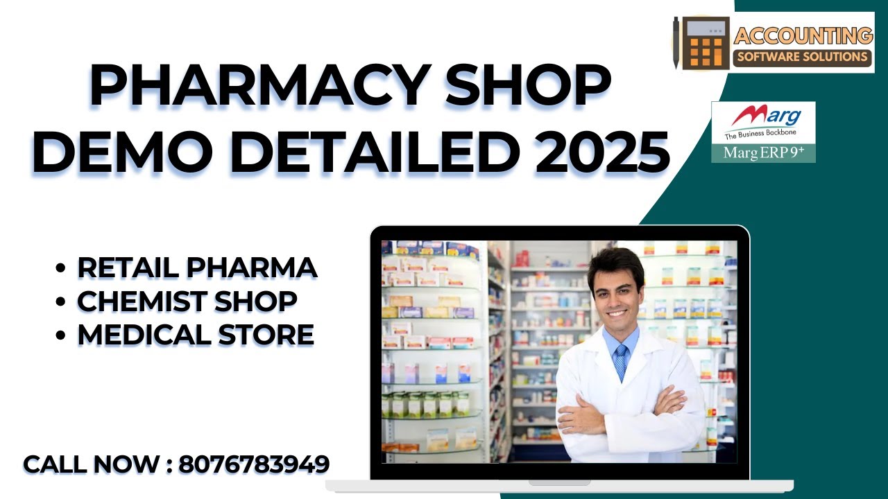 Marg Pharmacy Demo 2025  | Marg Software Pharma Medical Demo | Retail Shop | Buy Now 8076783949
