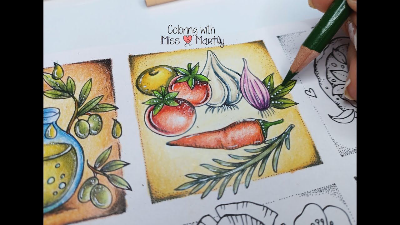 Coloring: Meine Reise durch Europa by Rita berman | Vegetables with Prismacolor