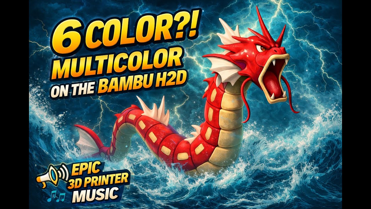6 Color Gyarados on the Bambu H2D 🎶 Come Hear the 3D Printer Music