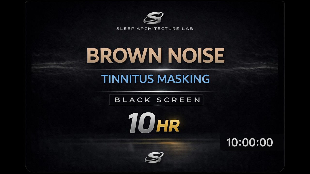 Brown Noise for Tinnitus Masking (10 Hours) | Black Screen After 1 Minute