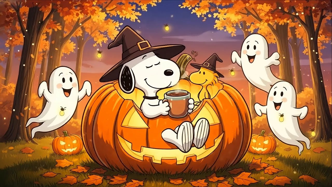 Autumn Picnic with Snoopy 🎃 Cozy Autumn Jazz for Study & Relax