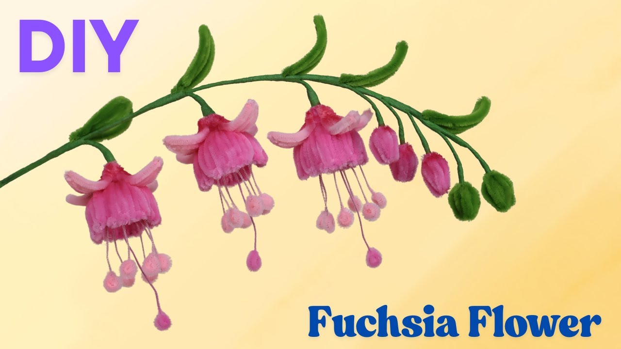 👉 Turn pipe cleaners into stunning Fuchsia Flowers 🌟 in minutes!