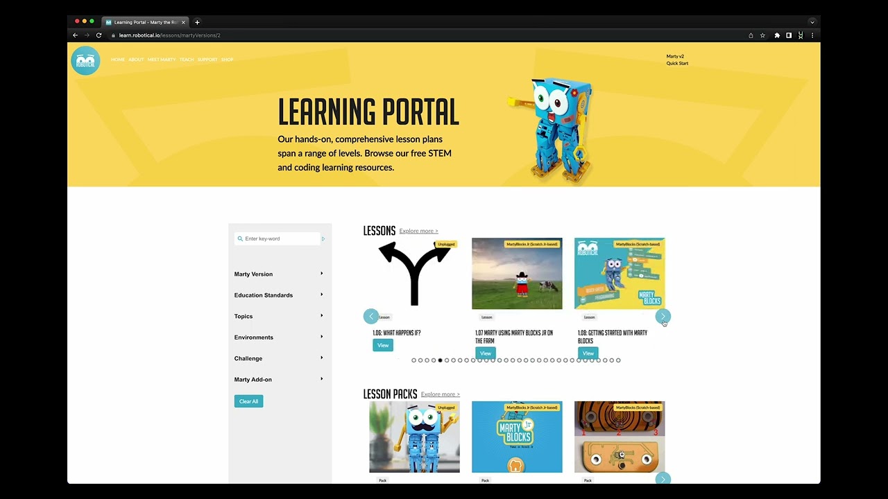 Robotical's Learning Portal - How to Use
