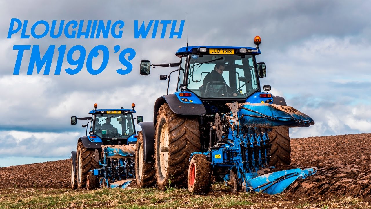 Ploughing with 2 New Holland TM190's