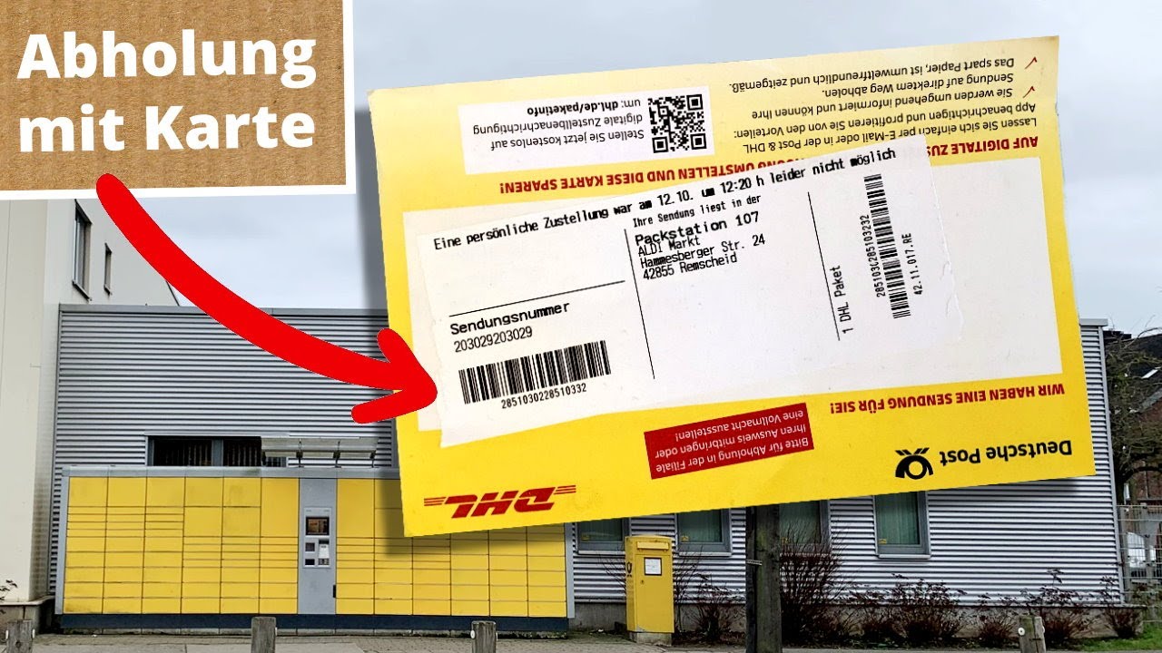 Abholung aus Packstation mit Benachrichtigungskarte