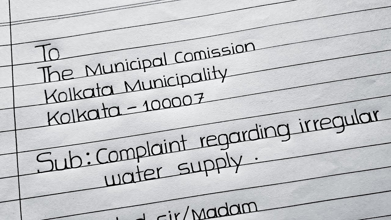 ✍️Complaint against irregular water supply || Letter writing about irregular water supply