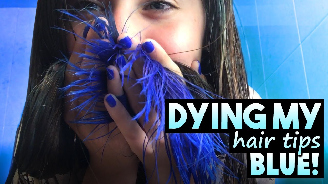 Dying my hair tips blue! | Key❤