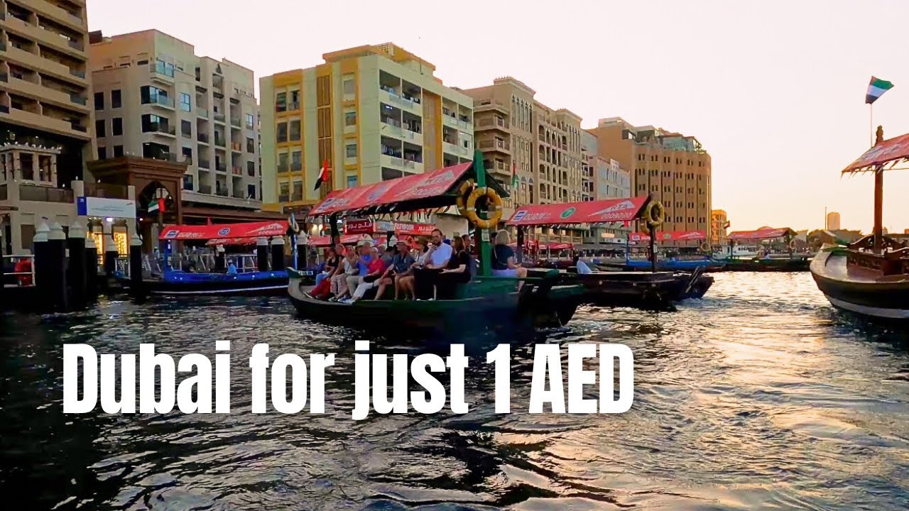 🇦🇪 How far can 1 AED take you In DUBAI? Crossing the creek In Old Dubai on a traditional abra boat 🚤