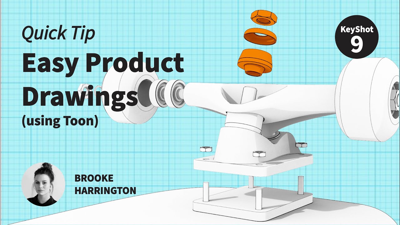 KeyShot 9 Quick Tip - Easy Product Drawings (using the Toon material)