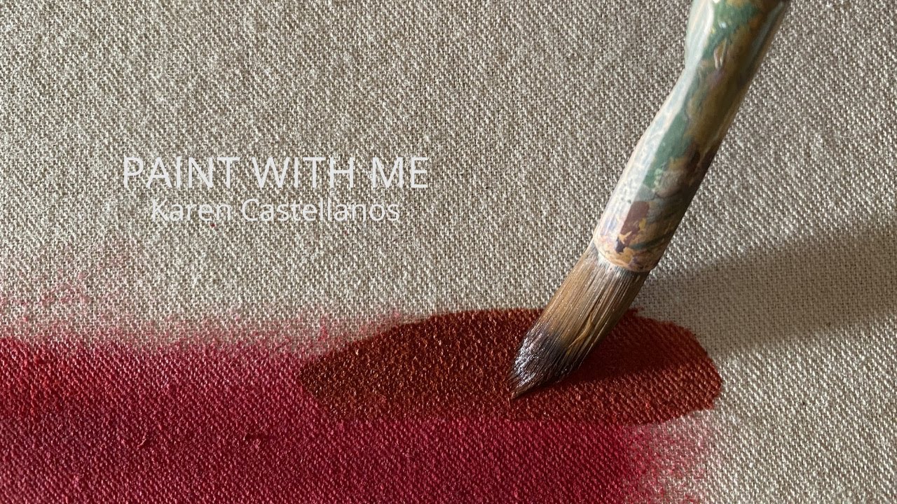 Paint With Me| Autumn inspired abstract painting, painting on a raw canvas | Vlog