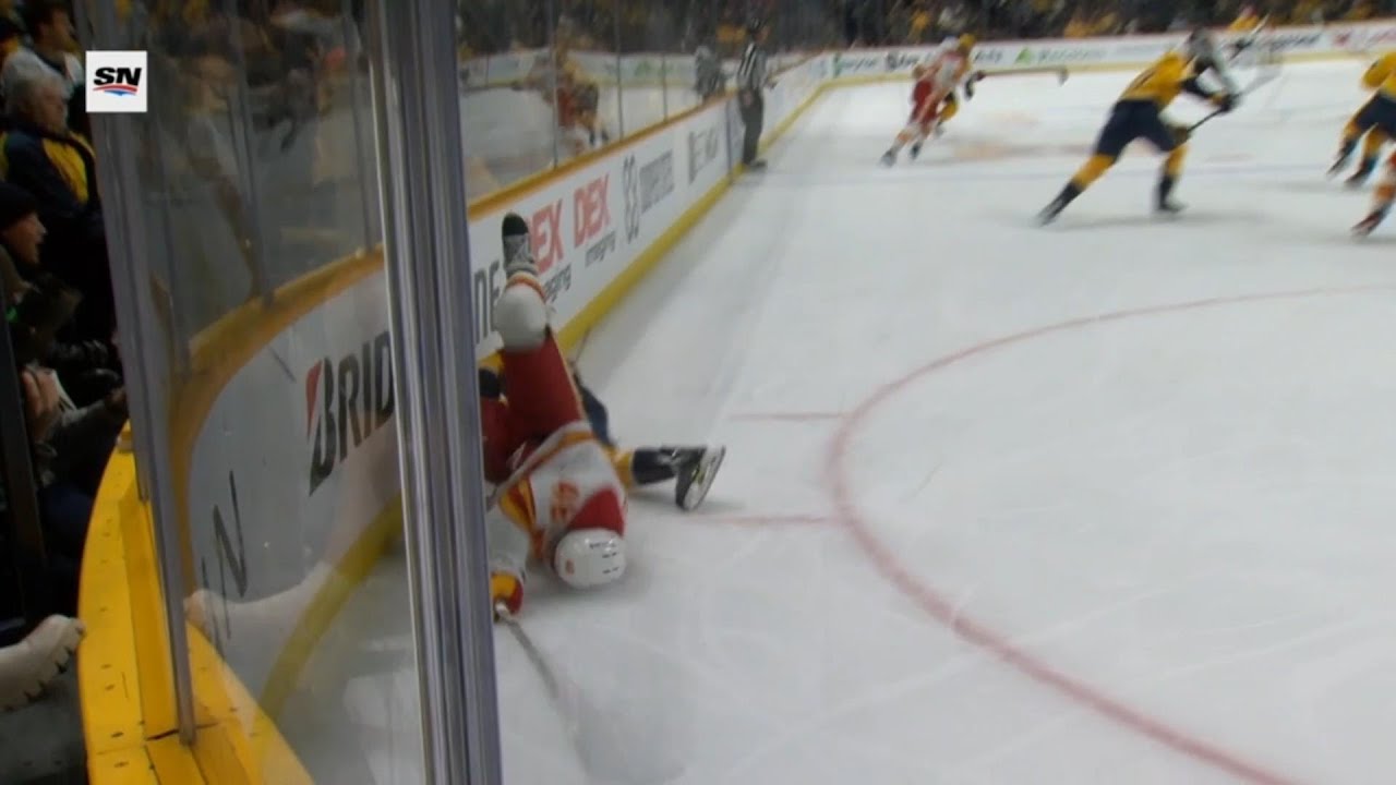 Dennis Gilbert Hits Head On Ice After Hit From Philip Tomasino #request