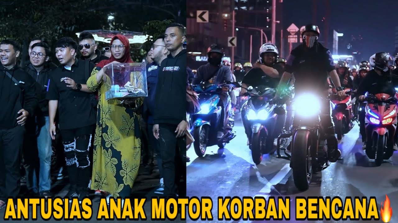 NIGHT RIDE BUAT KORBAN BENCANA‼️BAWA HARLEY HAMPIR OVER HEAT‼️