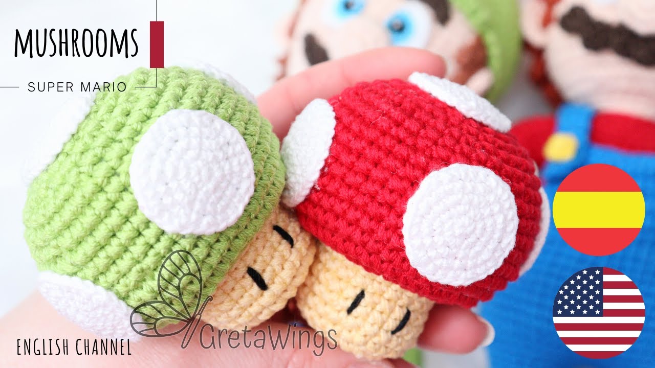 How to Crochet Cute Mushrooms | Beginner Crochet DIY English Sub 🇺🇸🇪🇸/ GretaWings