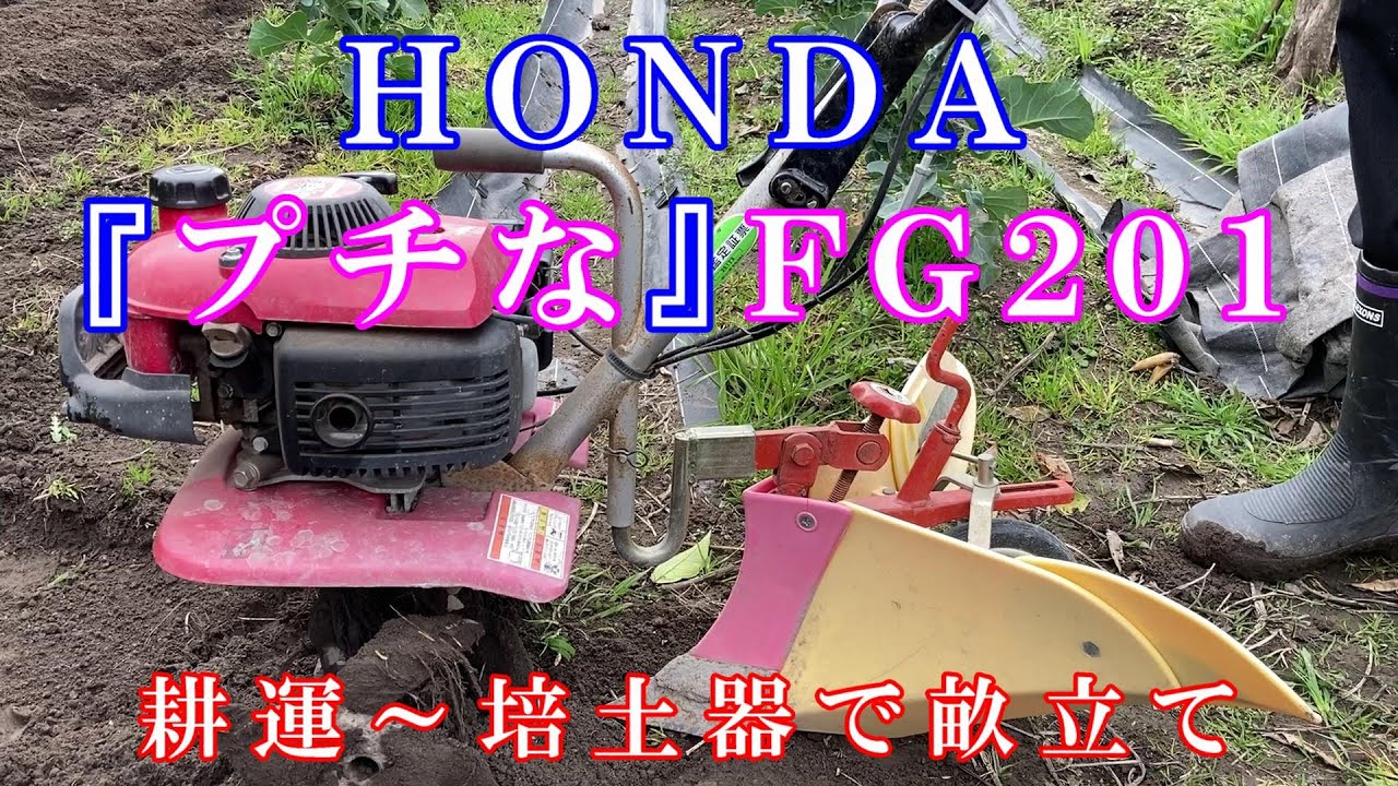 HONDA『プチな』FG201 耕運～培土器で畝立て