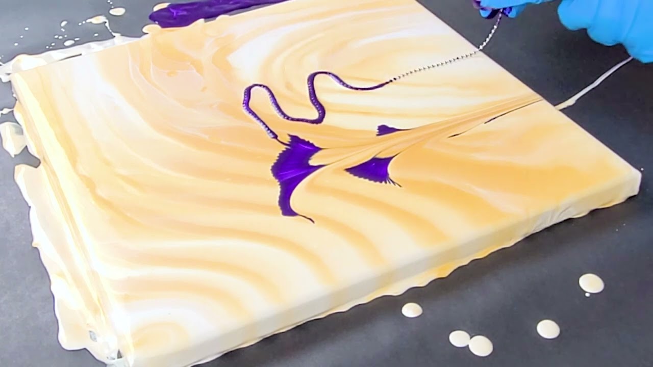Easy Chain Pull Flower Acrylic Pour Technique 🌷 Great technique for beginners!