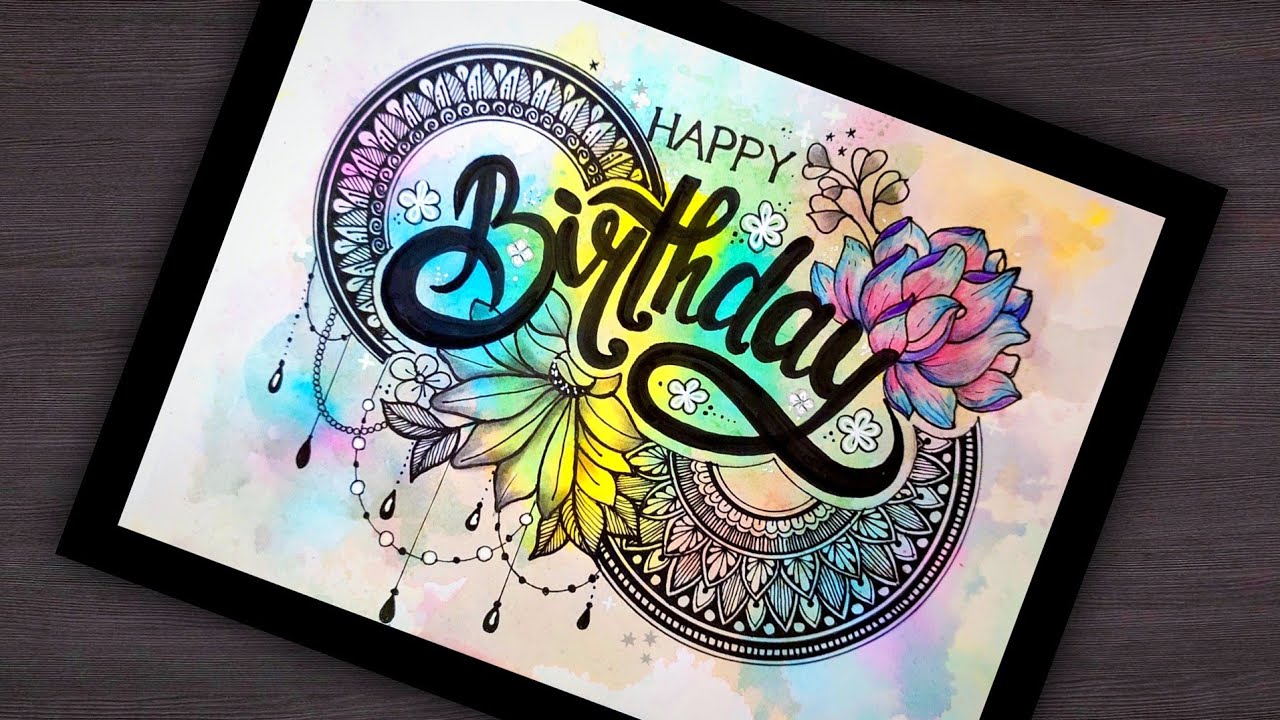 happy birthday mandala art|easy mandala art|drawing|flower mandala art @VennilaYLCreations