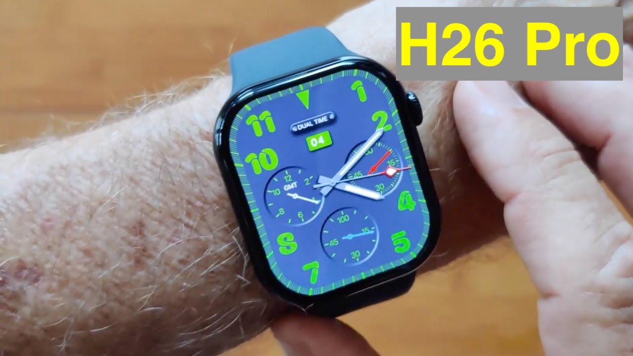 Смарт-часы VWAR Hello Plum H26 Pro в форме Apple Watch с 2,06-дюймовым AMOLED-дисплеем AOD и памя...