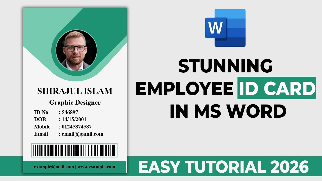 Create a Professional Employee ID Card in MS Word | Easy Tutorial 2026