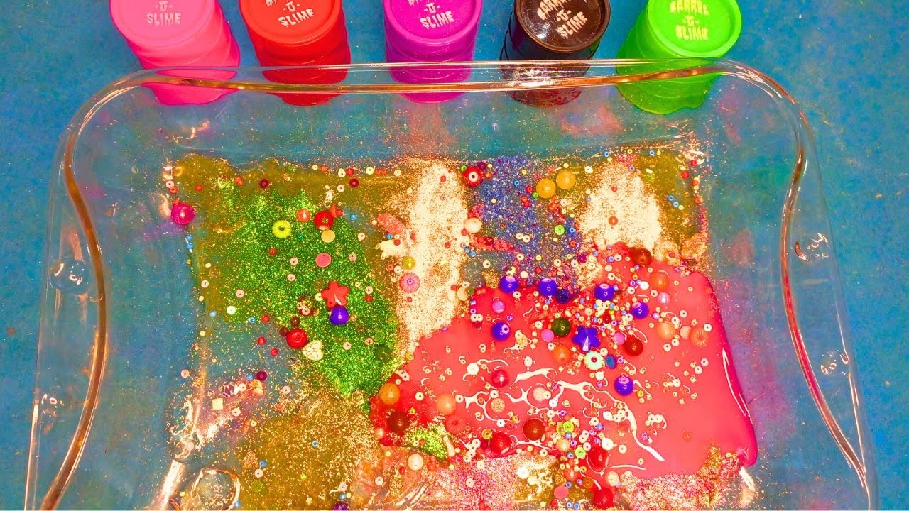 Mixing My All Makeup Beads Glitter And Eyeshades Into Slime | Most Satisfying Video