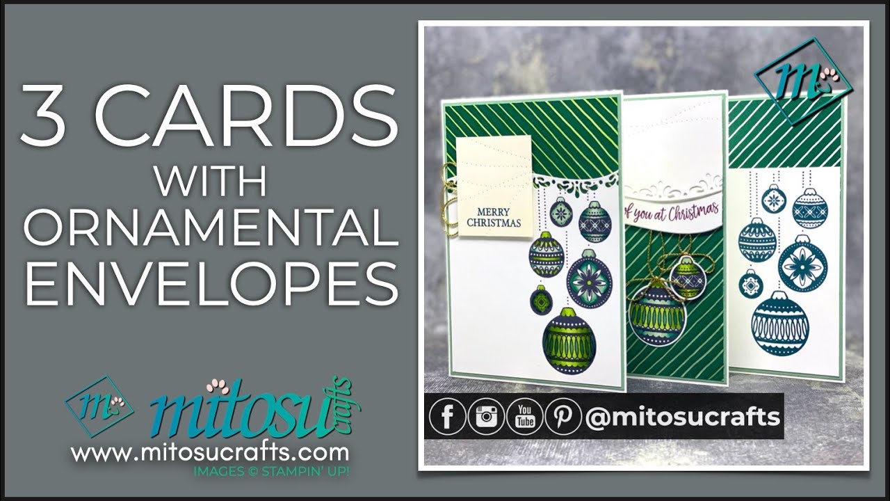 Stampin&rsquo; Up! Ornamental Envelopes Bundle with Curvy Christmas Stamp Set and Curvy Dies