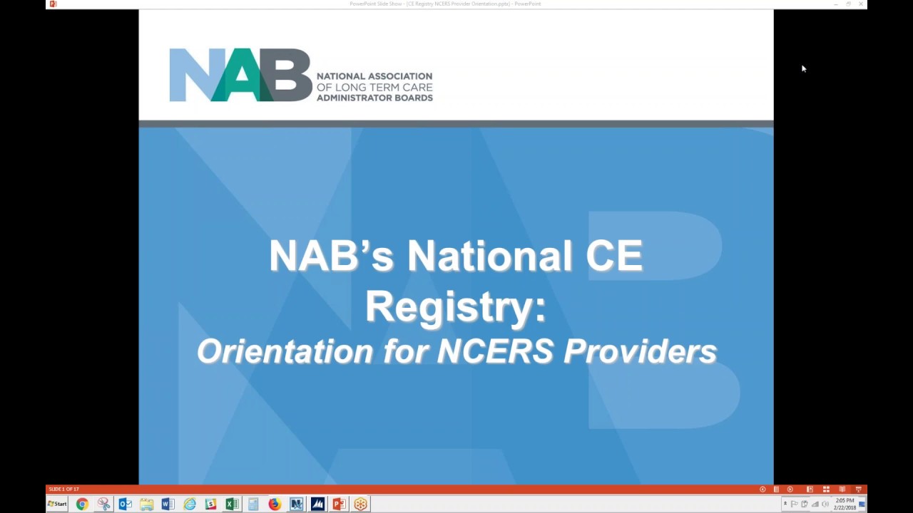 CE Registry Orientation for Providers
