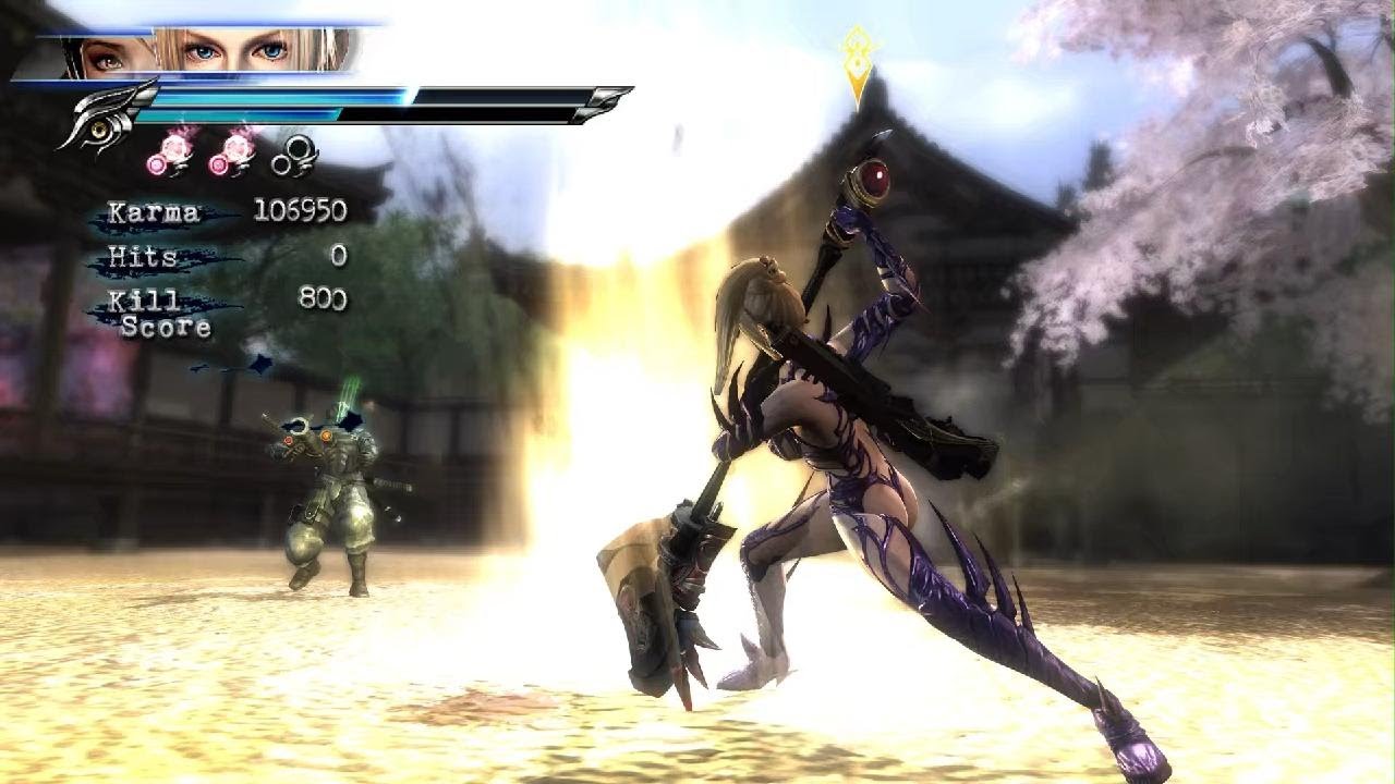 Ninja Gaiden 2: Rachel (Purple Fiend) and Momiji combat gameplay