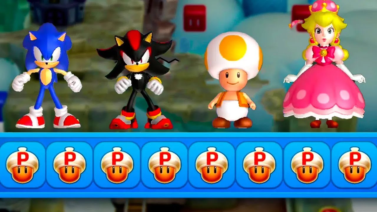 New Super Mario Bros U Deluxe (Sonic, Shadow) – 4 Players Co Op Full Game