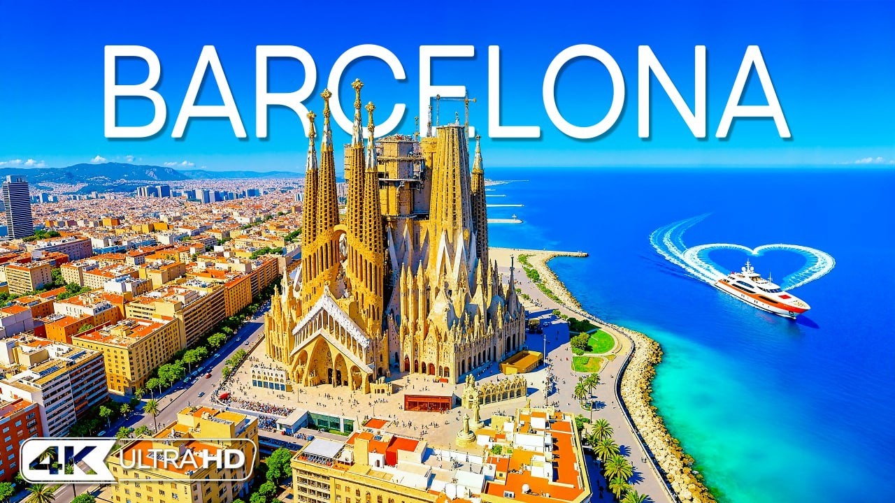 [4K] Barcelona 🇪🇸 Urban Beach, Historic Port & Mediterranean Coast