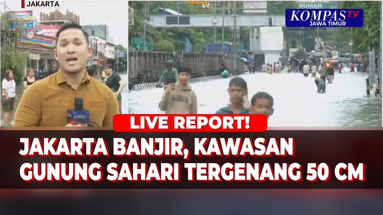 Banjir Setinggi 50 Cm di Gunung Sahari Kendaraan Masuk Jalur Transjakarta, Begini Situasinya