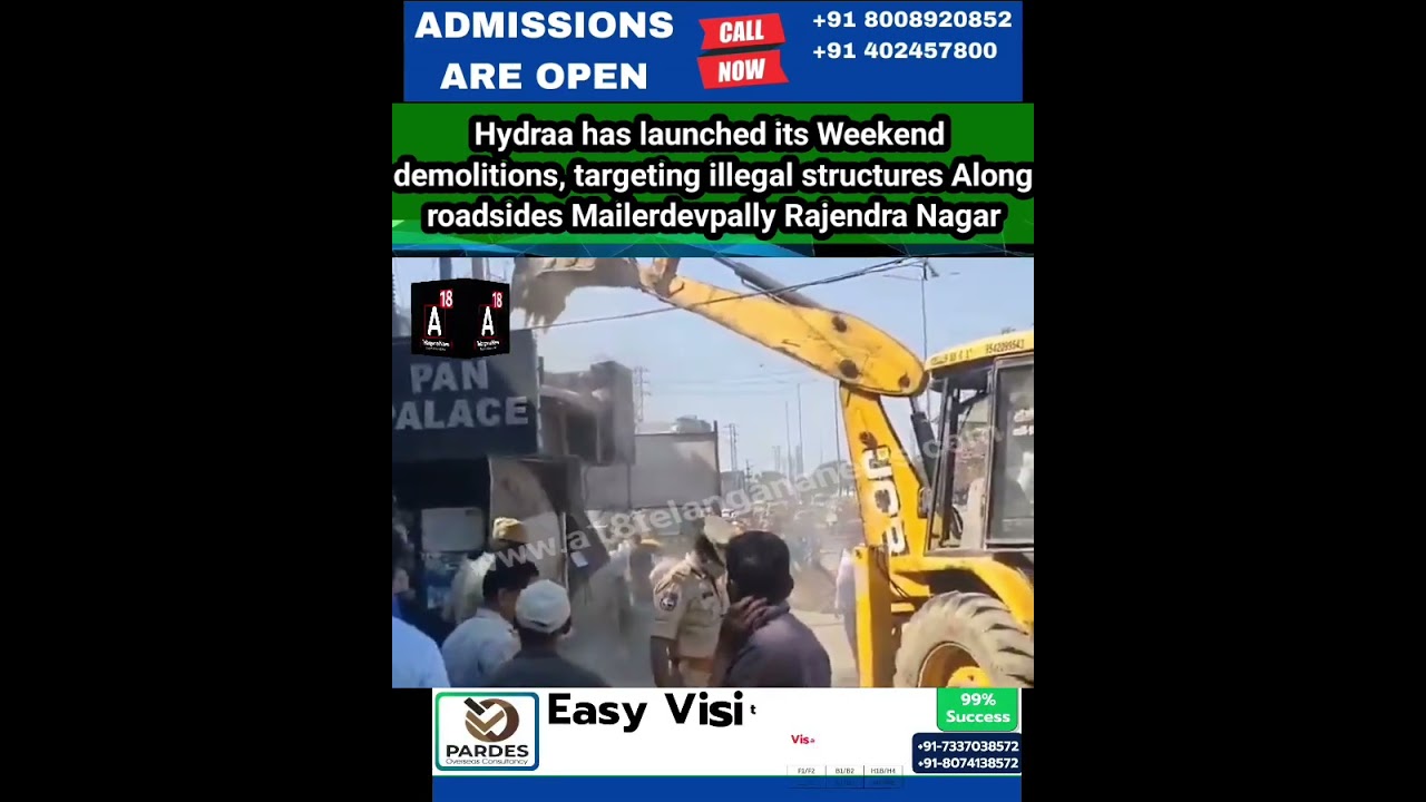 HYDRAA Weekend Demolitions at Mailerdevpally and Rajendranagar