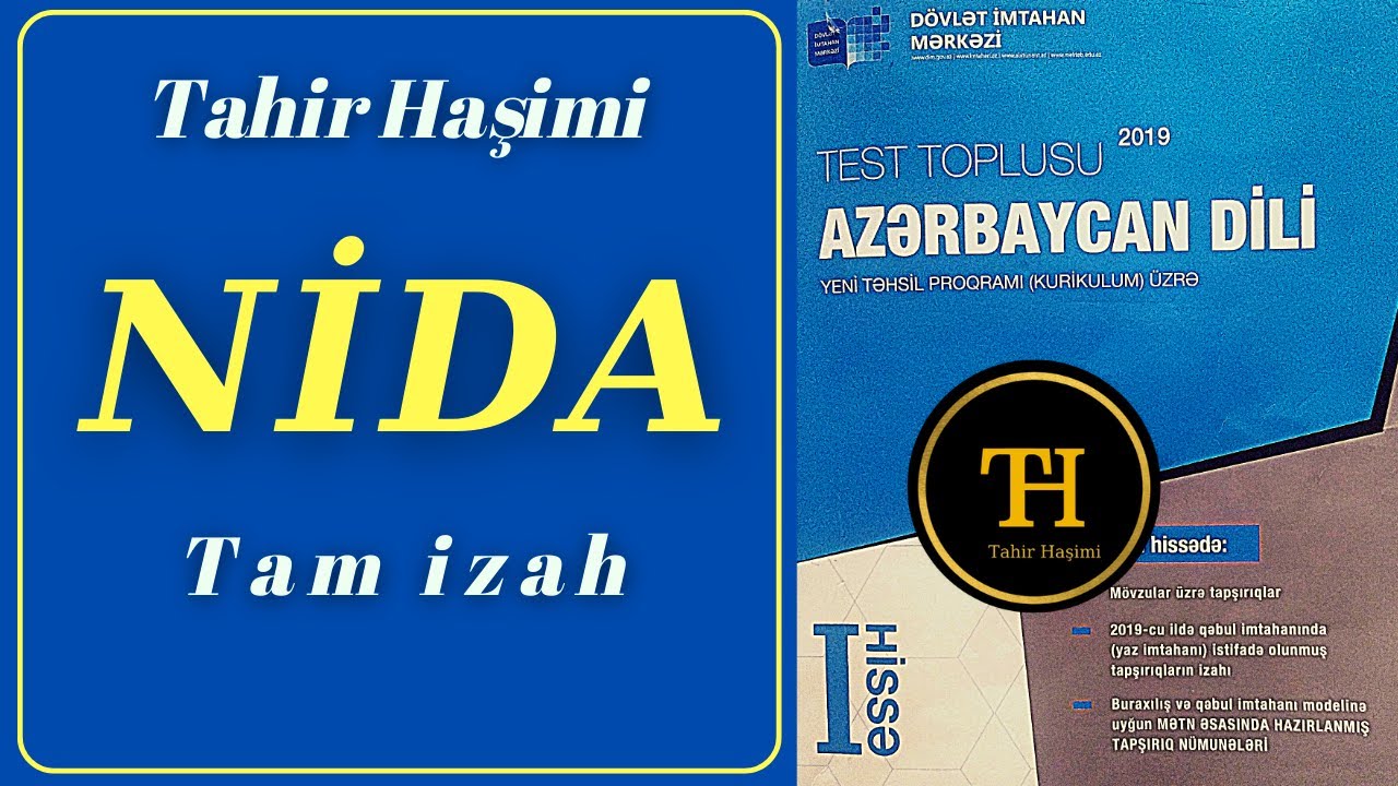Nida. DİM Azərbaycan dili test toplusu. Abituriyent, Sertifikasiya  Tahir Haşimi