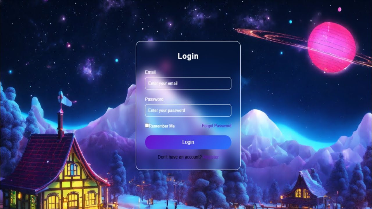 Futuristic Glassmorphism Login Page 🌌 | HTML CSS Login UI Design (2026 Trend)