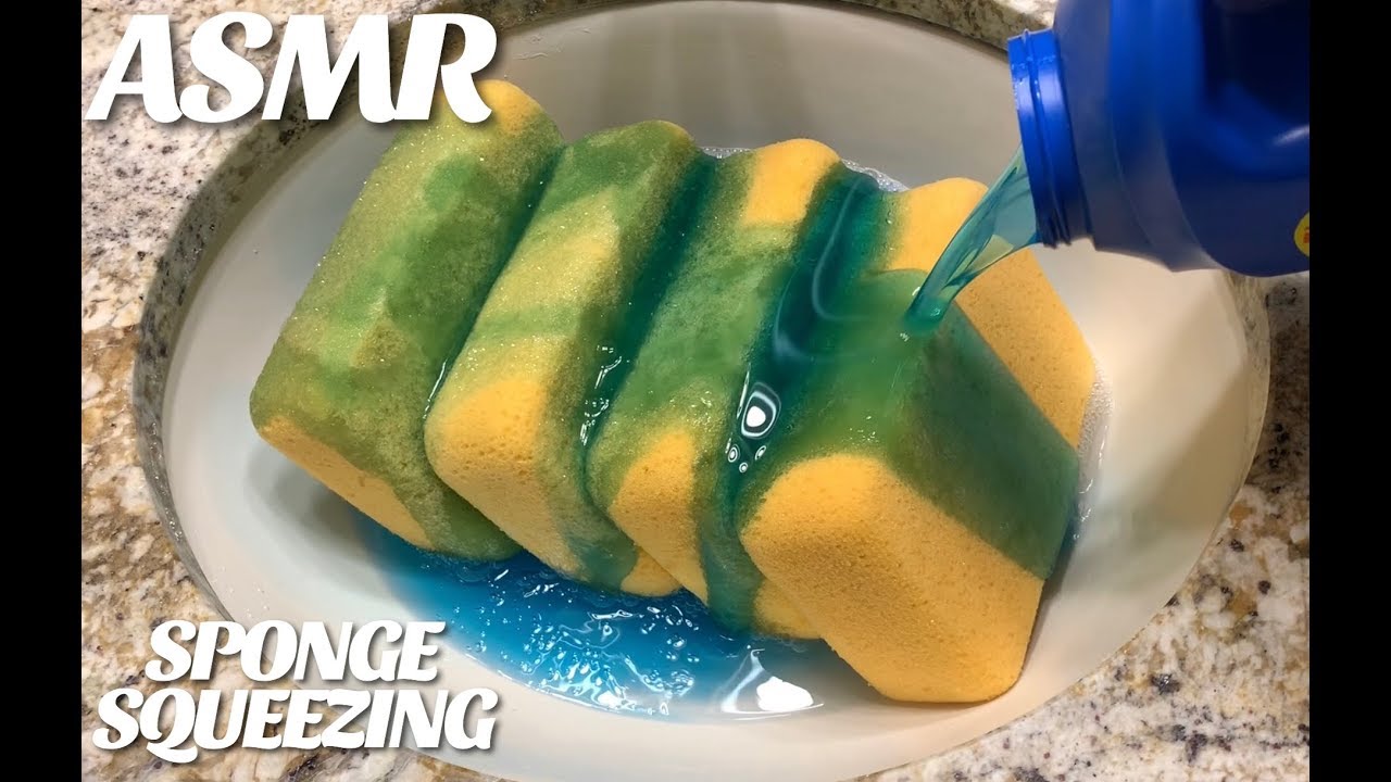 🧼 ASMR One Bottle Laundry Detergent Sponge Squeezing 🧼 For Stress Relief / Sleep Aid