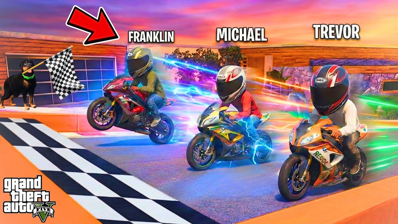 Franklin Michael Trevor Impossible Race Challenge in GTA 5