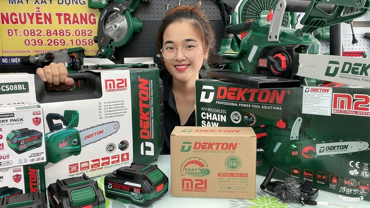 💥CƯA XÍCH PIN 💥GIÁ SỐC  - CƯA XÍCH CHẠY TỪ KHÔNG CHỔI THAN  -M21-08BL 💥M21x2-CS14BL