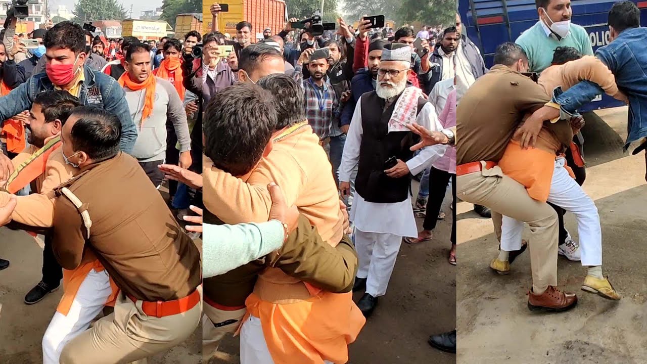 नमाज़ का विरोध करने पर पुलिस ने हिंदुओं को घसीटा, देखिए LIVE तस्वीरें - Gurugram News