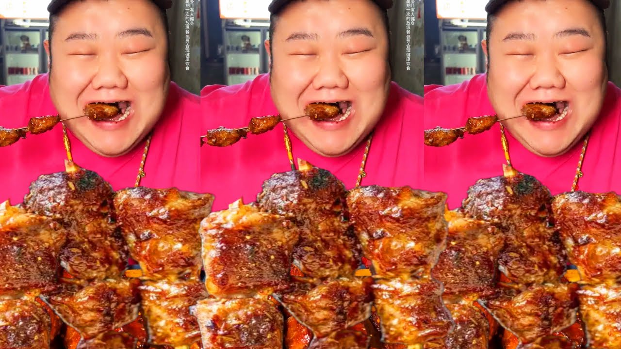 【大胃王挑戰】挑戰花700元吃瀋陽烤油邊！一整根烤得滋滋冒油，大口撕著吃一口一塊真解饞｜Food Challenge【櫻木花胖】
