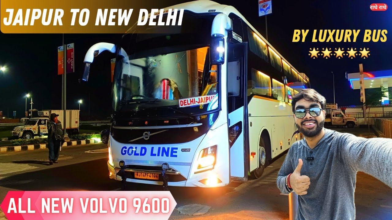 Jaipur To New Delhi by Luxury Bus🌟 | All New Volvo 9600 Night Travel Journey | VlogsWithSans
